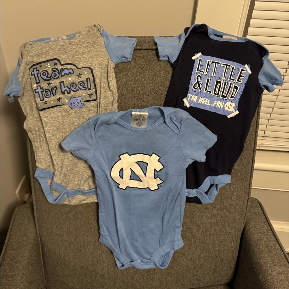 NC Tarheels onesie bundle